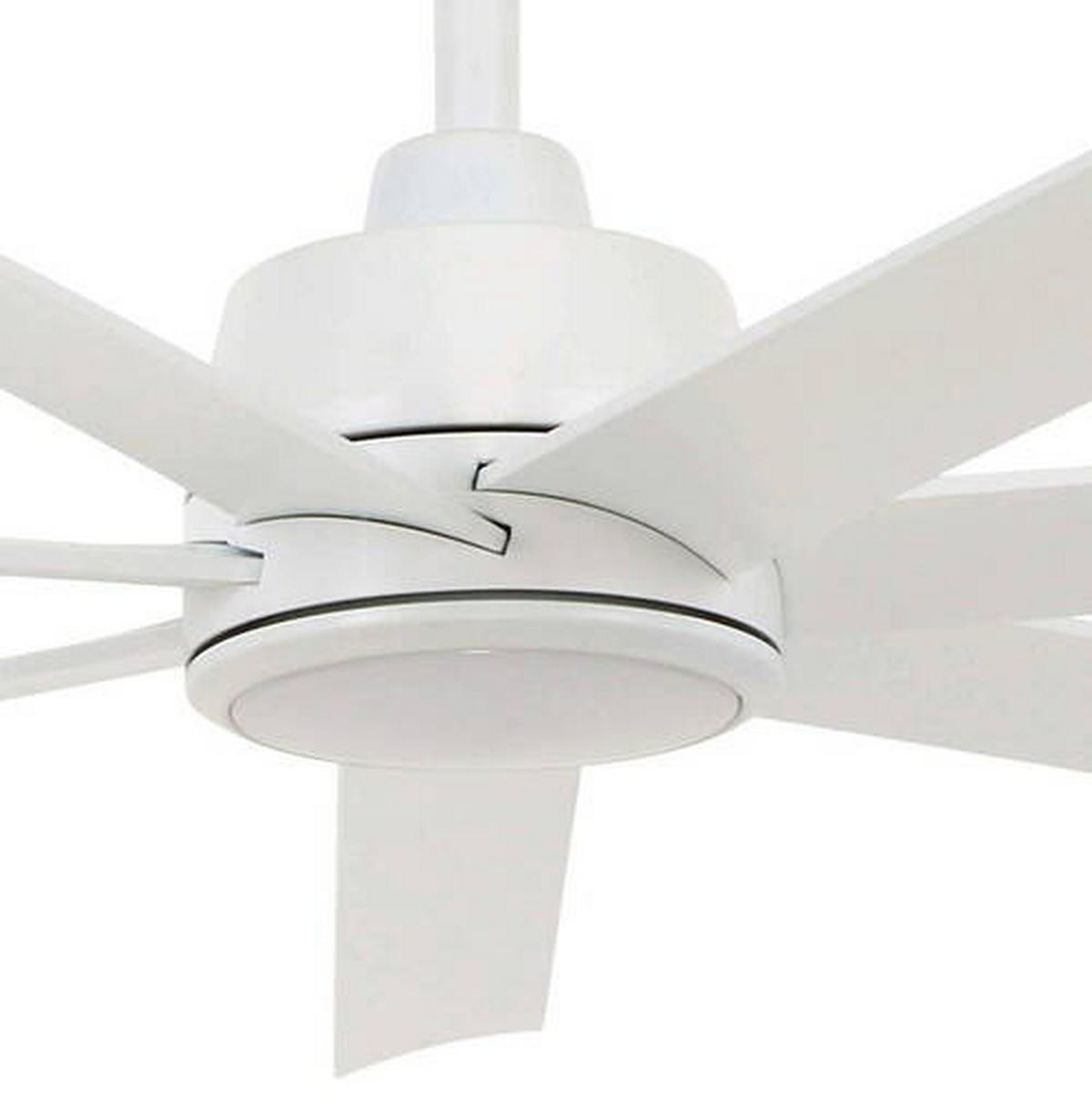 Deckenventilator Atlanta Weiß 7-Flügel, Led-Leuchte - Weiß, Basics, Kunststoff/Metall (137/35cm) - P & B