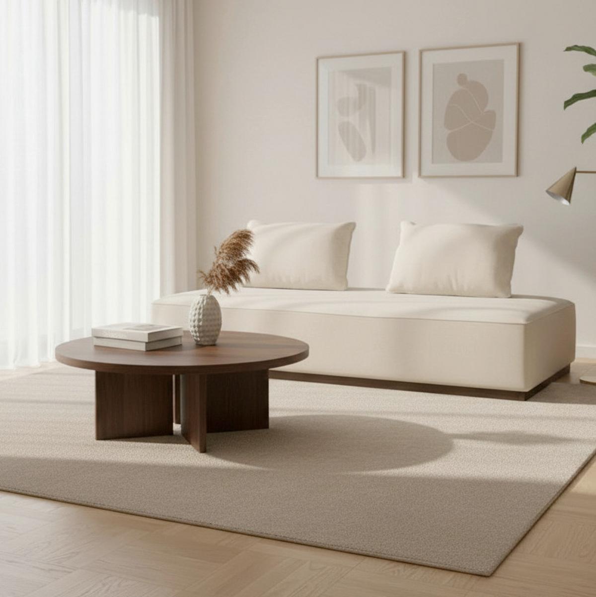 Pohovka CHRISTINA, béžová farba - farba vlašského orecha/béžová, Modern, drevo/kompozitné drevo (215,5/87/106cm) - Bessagi Home