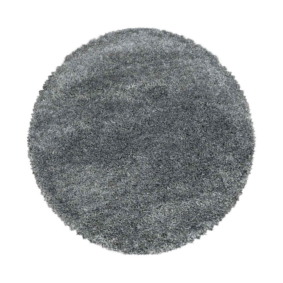 Hochflor Teppich Hellgrau Fluffy Rund Ø 200 cm - Hellgrau, Basics, Textil (200cm)