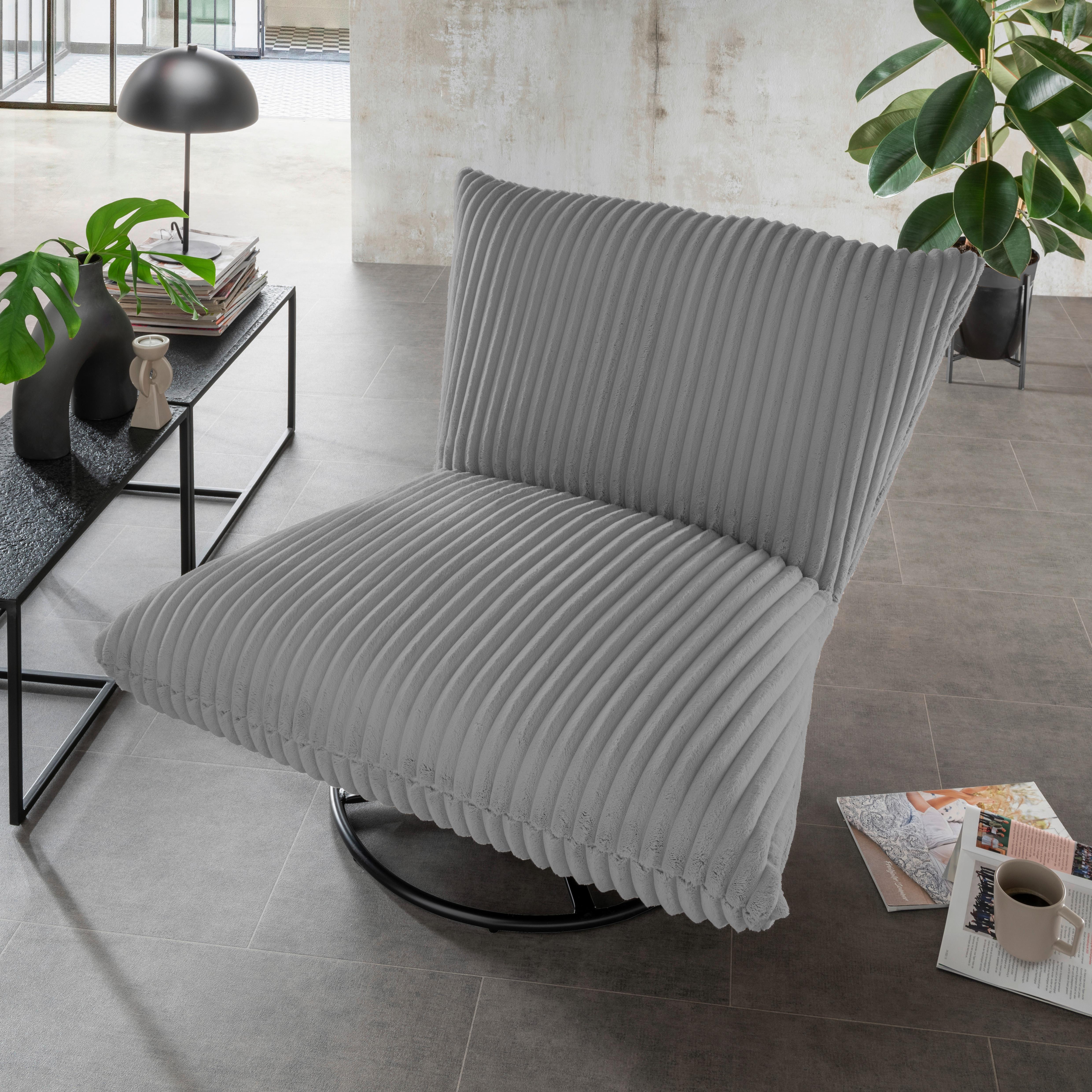 Relaxsessel Cremona Grau B: 100 Cm - Schwarz/Grau, Design, Textil (100/78/96cm) - Livetastic