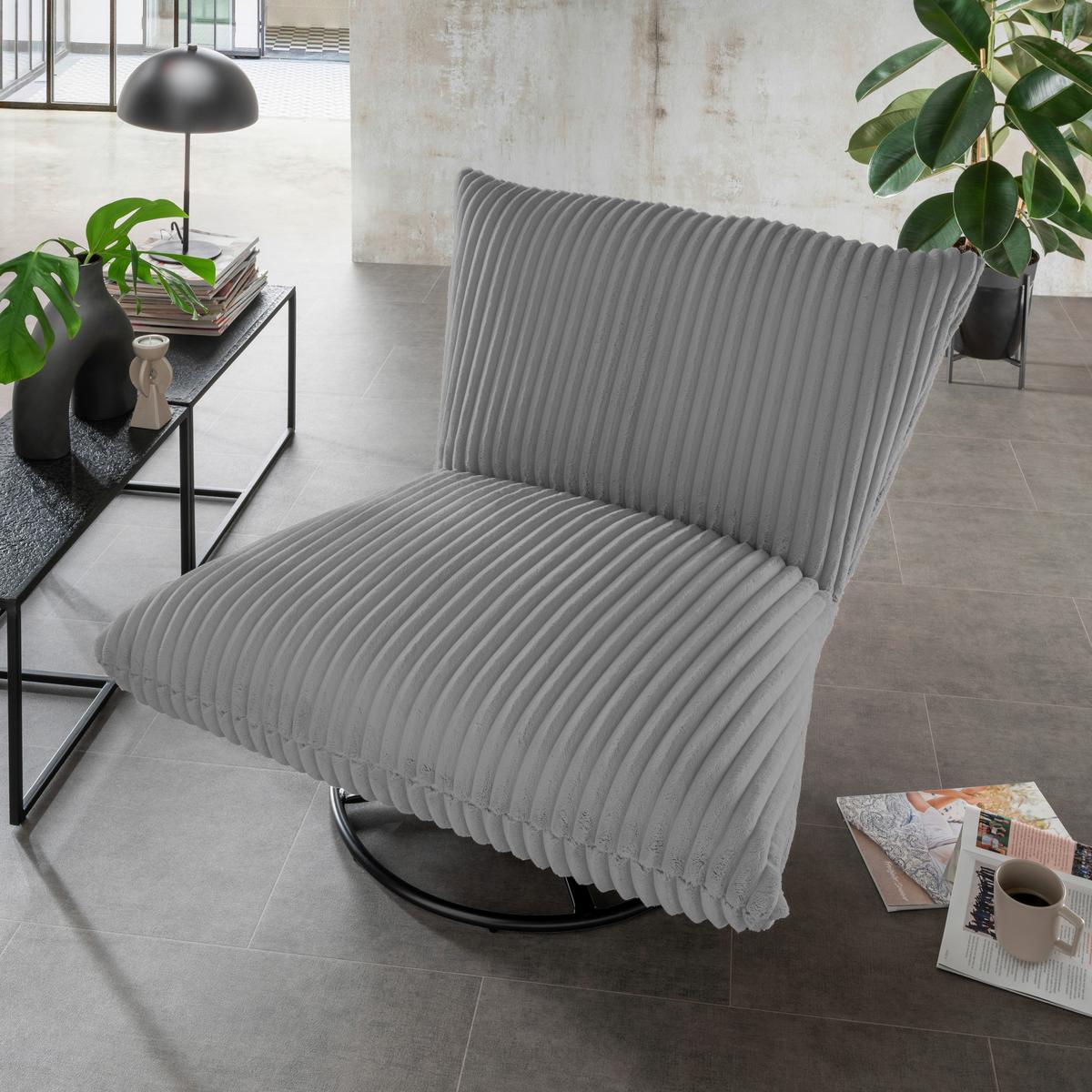 Relaxsessel Cremona Grau B: 100 Cm - Schwarz/Grau, Design, Textil (100/78/96cm) - Livetastic