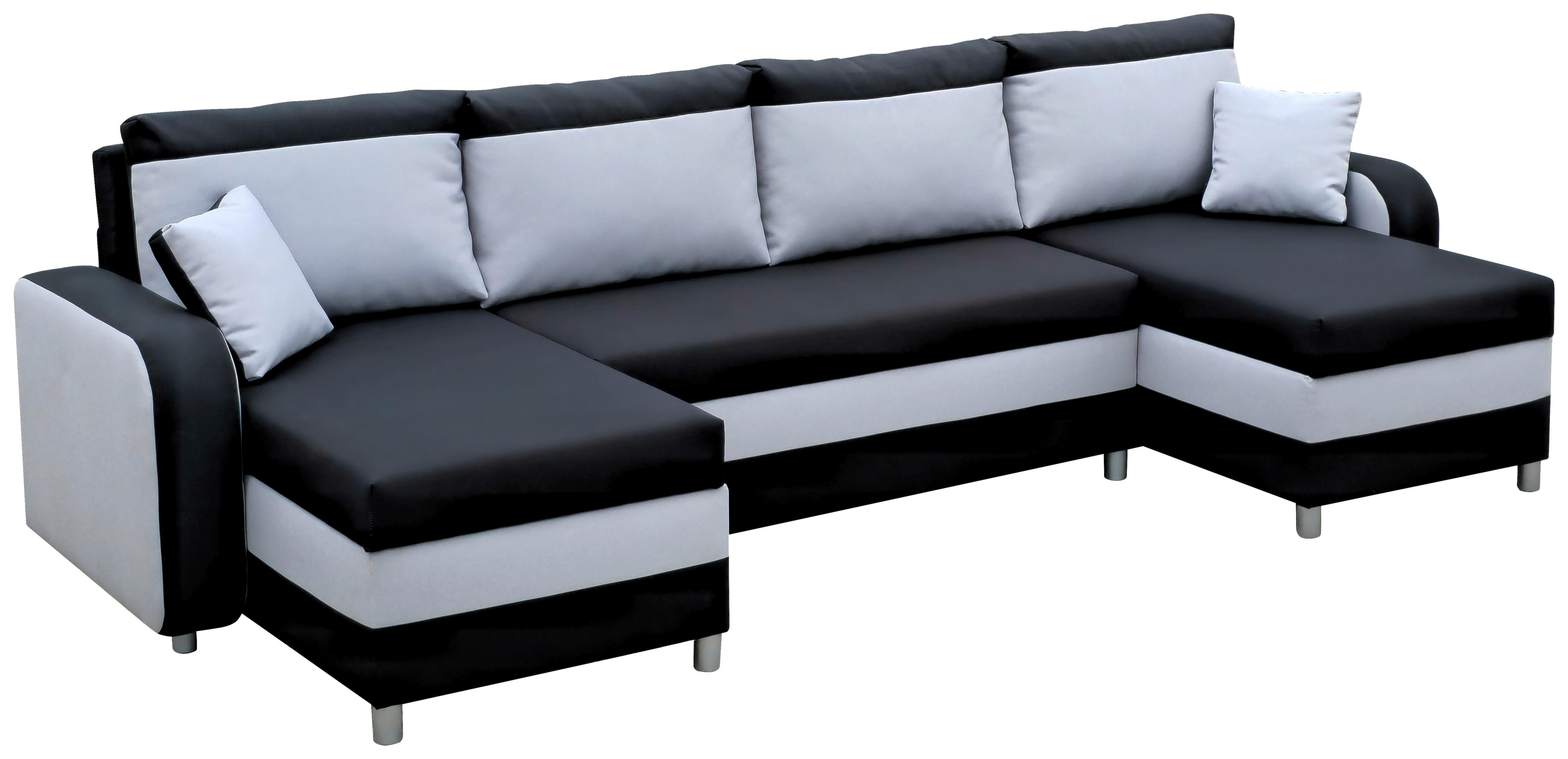 Sarokgarnitúra Liza - világosszürke/fekete, Romantik / Landhaus (310/93/140cm) - Best Price