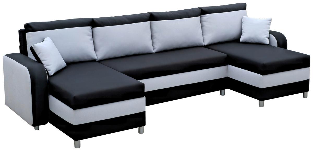 Sarokgarnitúra Liza - világosszürke/fekete, Romantik / Landhaus (310/93/140cm) - Best Price