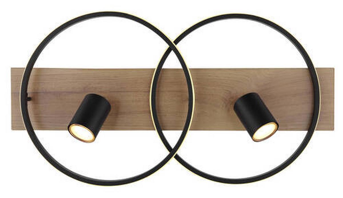 LED-Deckenleuchte 67309-36 - Dunkelbraun/Opal, Design, Holz/Kunststoff (62/32/16,5cm) - Globo