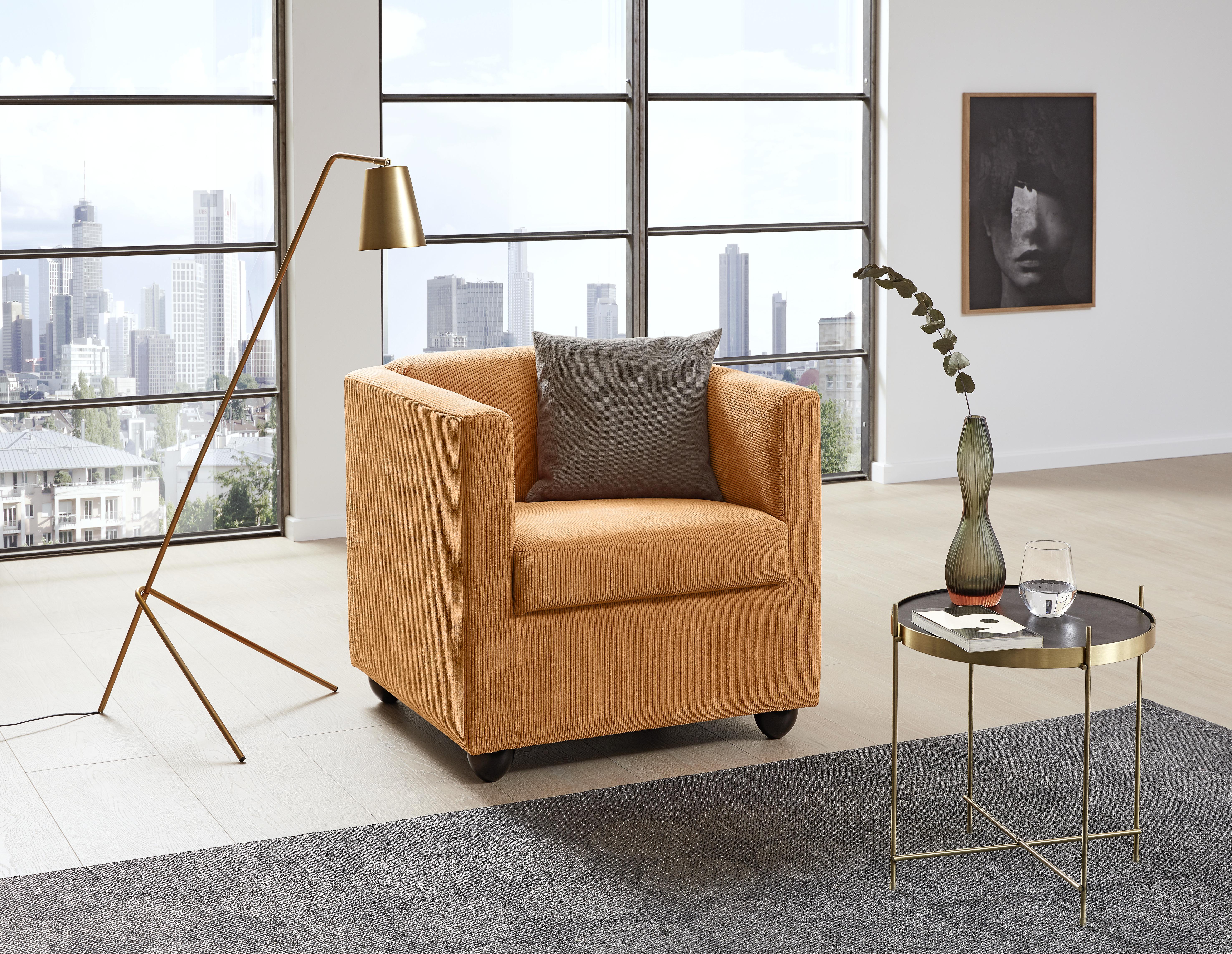 Sessel Looks I - Schwarz/Orange, Design, Textil (72/71/75cm) - LOOKS by W.Joop
