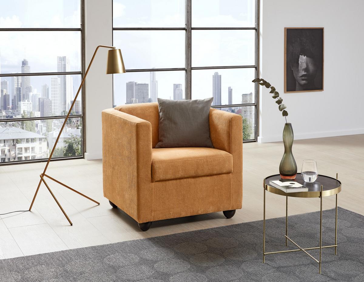 Sessel Looks I - Schwarz/Orange, Design, Textil (72/71/75cm) - LOOKS by W.Joop