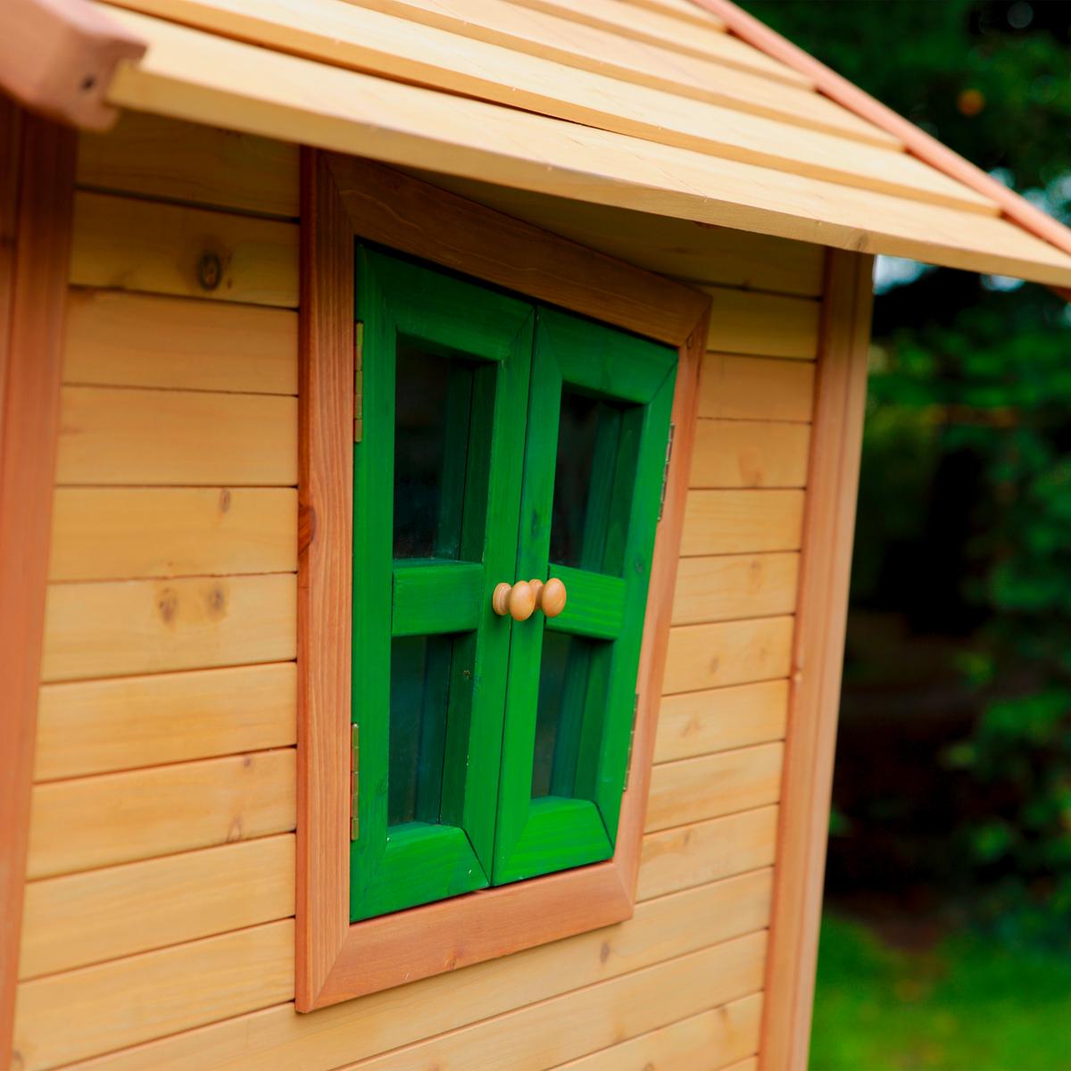 Spielhaus Natur, Rot L: 177 B: 264 H: 203 - Rot/Braun, LIFESTYLE, Holz/Kunststoff (177/264/203cm)