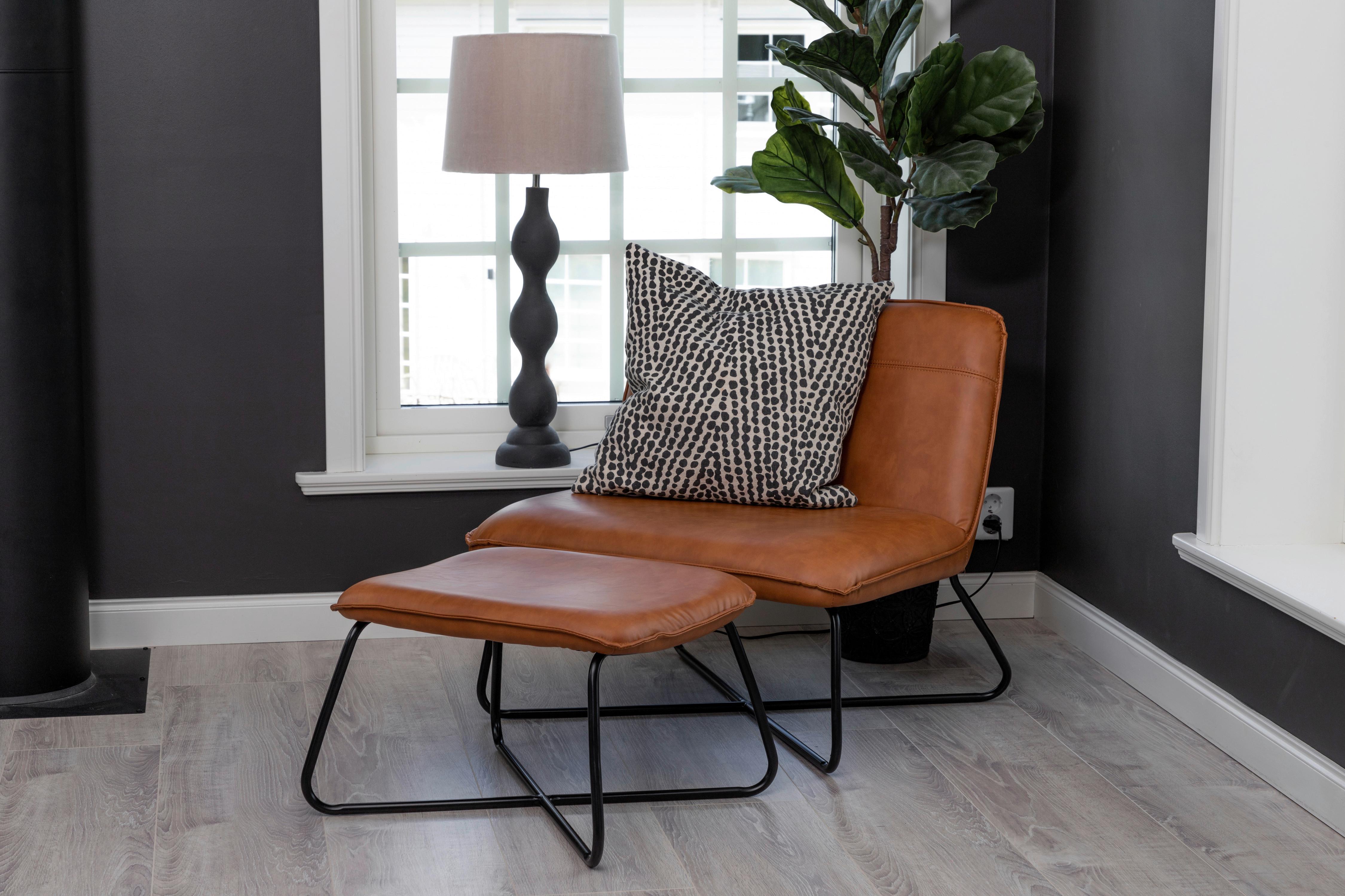 Sesselset X-Lounge - Schwarz/Braun, Design, Textil/Metall (78/71/75cm) - Livetastic
