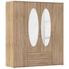 Kleiderschrank Paul 4 Sp - Eichefarben, KONVENTIONELL, Holzwerkstoff (168/188/52cm)