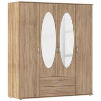 Kleiderschrank Paul 4 Sp - Eichefarben, KONVENTIONELL, Holzwerkstoff (168/188/52cm)