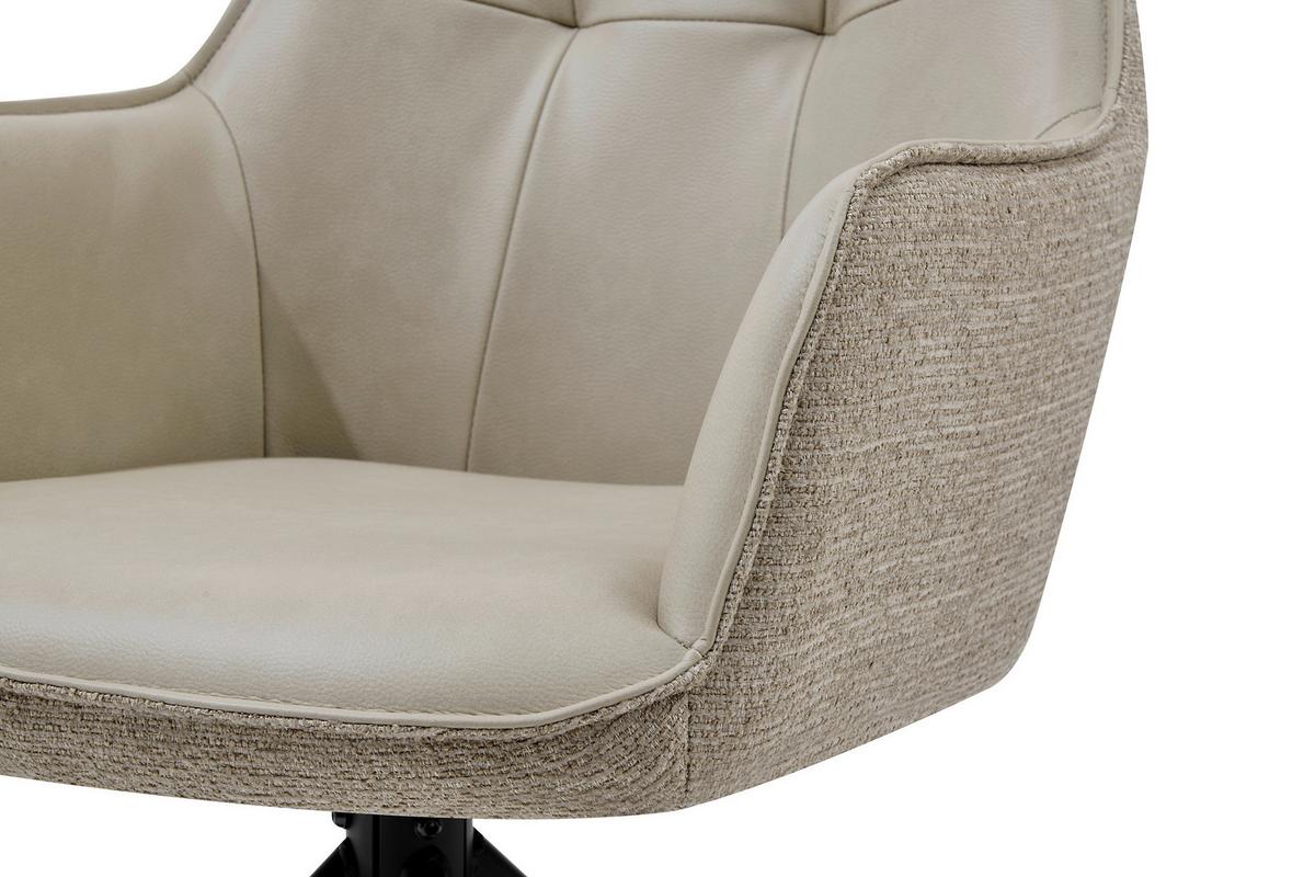 Armlehnstuhl Ion Schwarz/Taupe B: 58 cm - Taupe/Schwarz, MODERN, Holz/Textil (58/87/61,5cm) - Livetastic