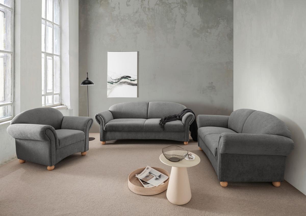 2,5-sitzer Torello Graubraun B: 198cm - Wildeiche/Graubraun, KONVENTIONELL, Textil (198/84/80cm) - Livetastic