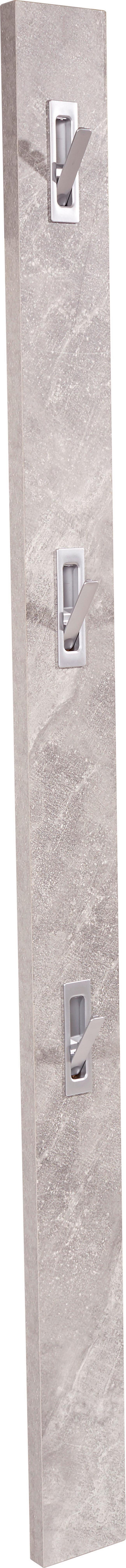 Garderobenpaneel Beton Optik Mit 3 Haken B: 12 cm - Grau, MODERN, Holzwerkstoff (12/175/2,8cm)