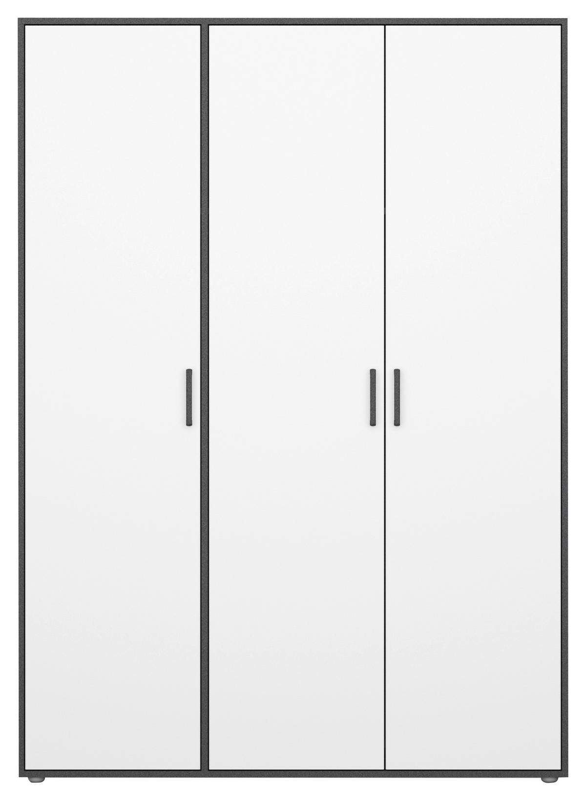 Drehtürenschrank Voyager Grau,weiß B: 140 Cm - Weiß/Grau, MODERN, Holzwerkstoff (140/194/53cm) - Rauch Möbel