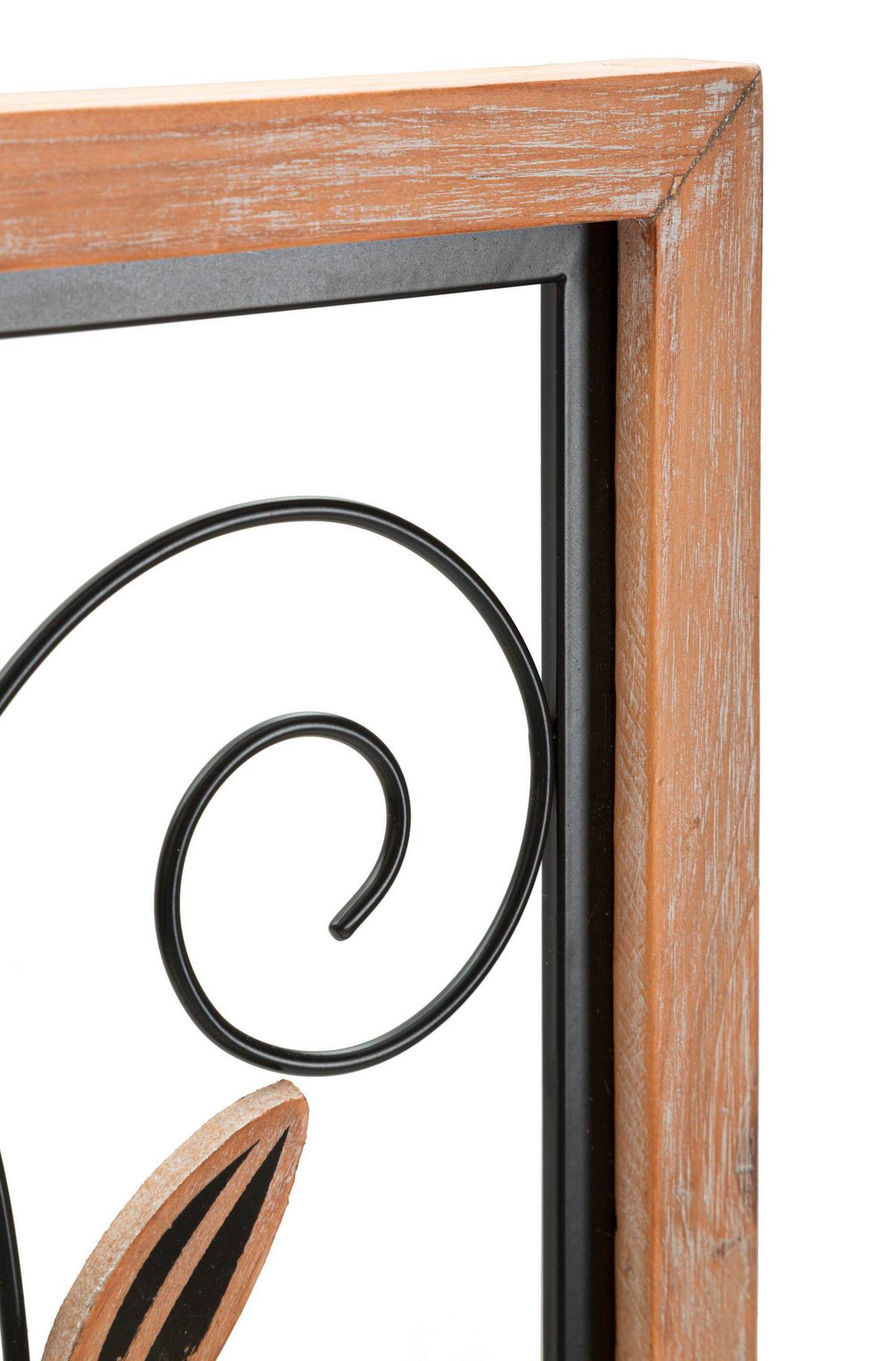 Wanddeko Koman Naturfarben, Schwarz B: 26 Cm - Schwarz/Naturfarben, Basics, Holzwerkstoff/Metall (26/60/2.5cm)