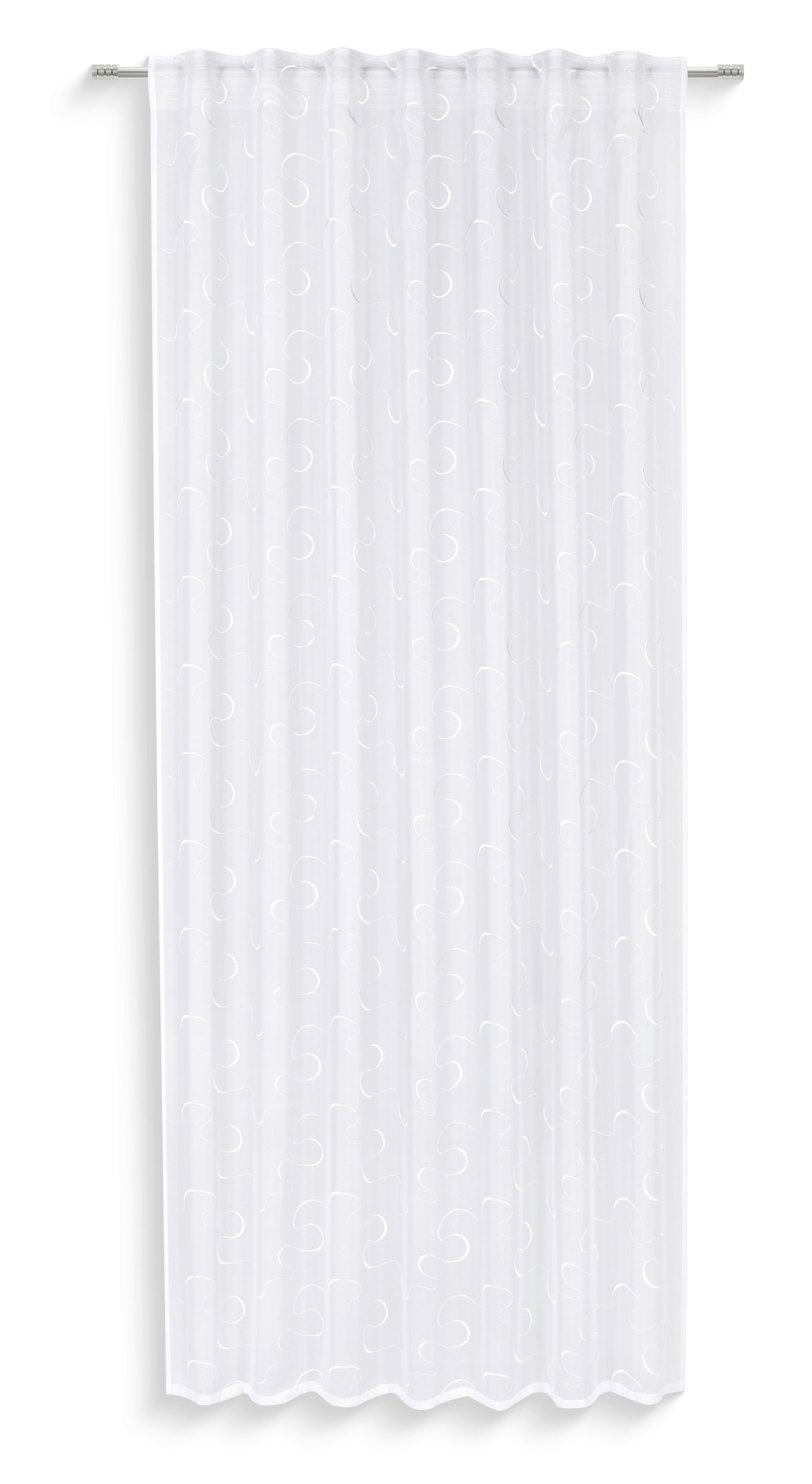 Fertigvorhang Bibiana - Weiß, MODERN, Textil (140/245cm) - Luca Bessoni