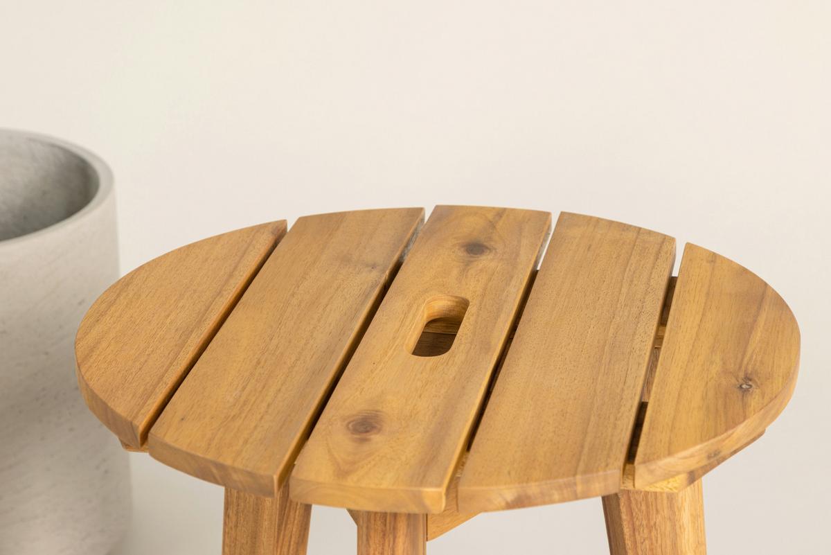 Gartenbeistelltisch Chania - Akaziefarben, KONVENTIONELL, Holz (40/40/42cm) - Gardenson