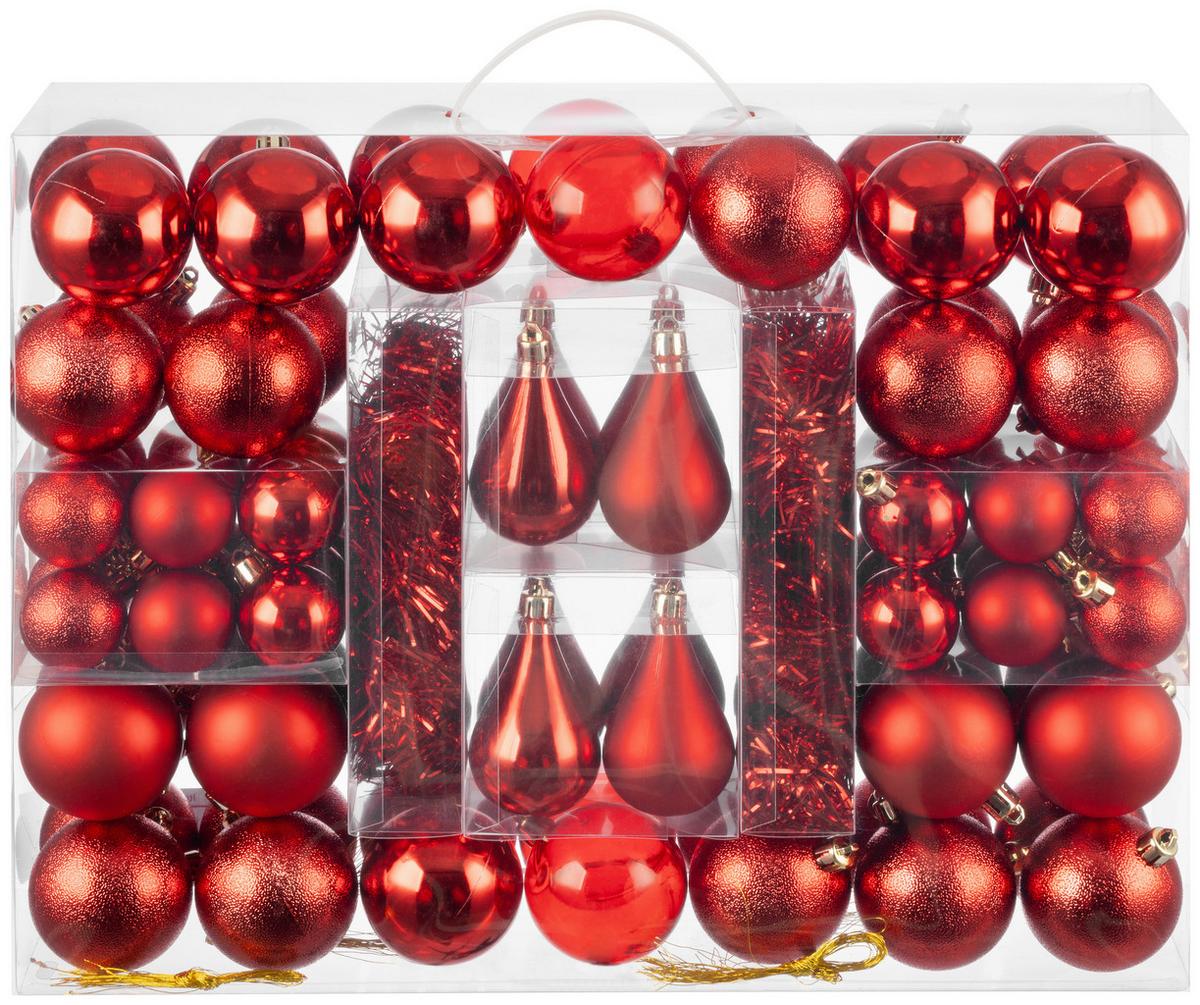 Christbaumkugel-Set Lisa - Rot, KONVENTIONELL, Kunststoff - Luca Bessoni