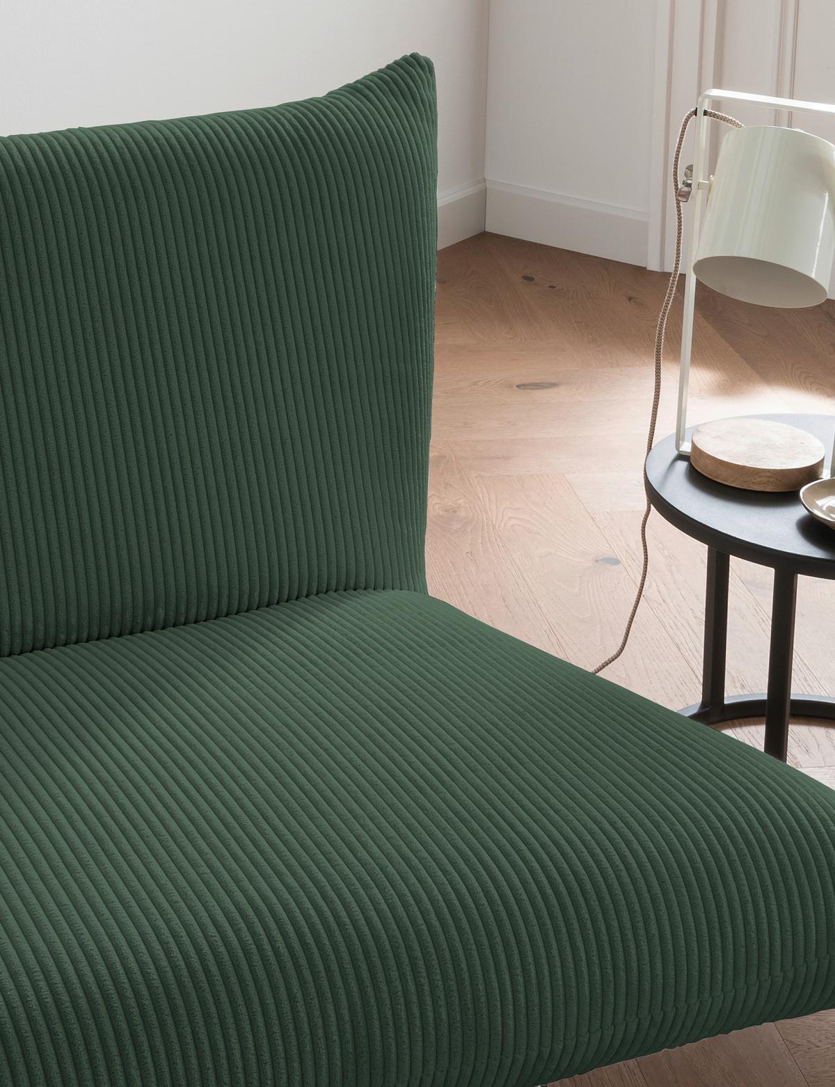 Relaxsessel Cremona Dunkelgrün B: 100 cm - Dunkelgrün/Schwarz, Design, Textil (100/78/96cm) - Livetastic