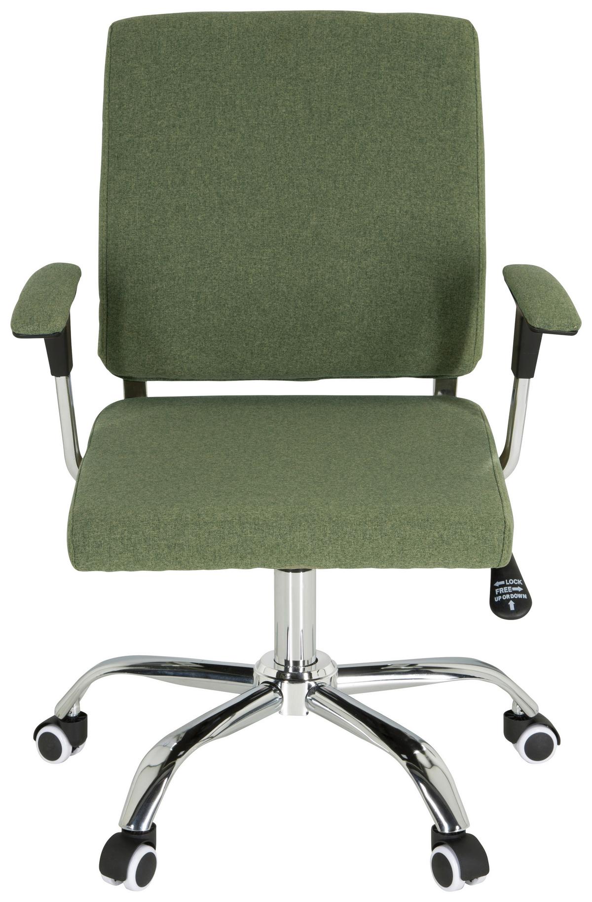 Drehstuhl Charles I Grün - Chromfarben/Grün, MODERN, Kunststoff/Textil (63/96/63cm) - MID.YOU