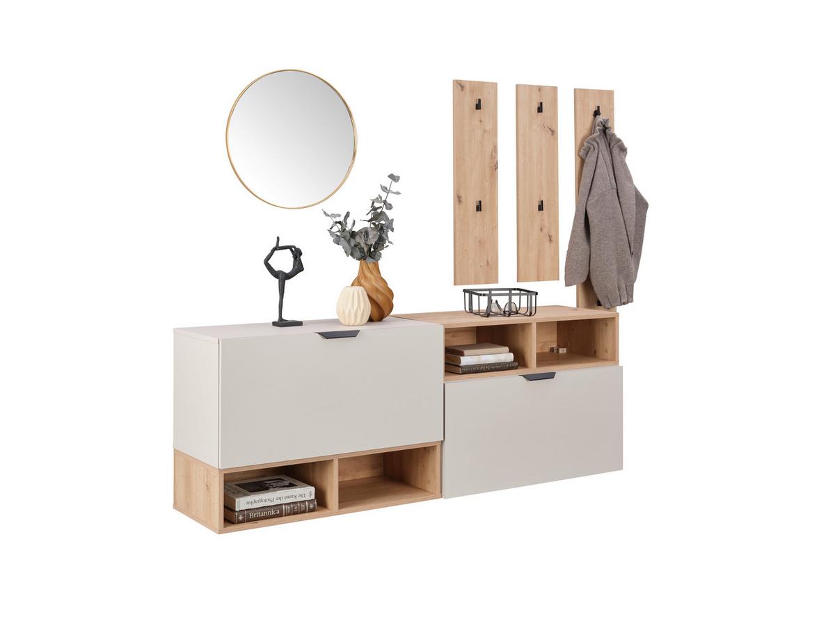 Garderobe Ciao Kaschmir/Eiche Dekor 3--Teilig - Kaschmir/Eiche Artisan, MODERN, Holzwerkstoff (180/160/37,6cm)
