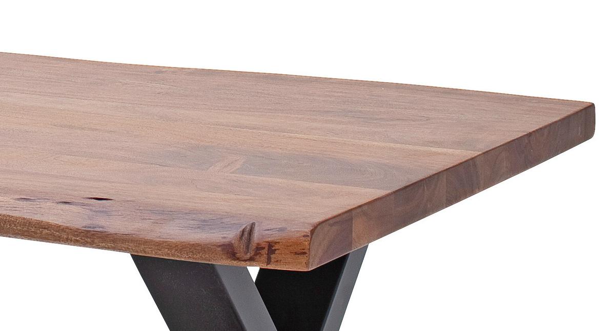 Couchtisch Holz Massiv Cartagena Walnuss/Anthrazit - Anthrazit/Walnussfarben, MODERN, Holz/Metall (110/45/70cm)