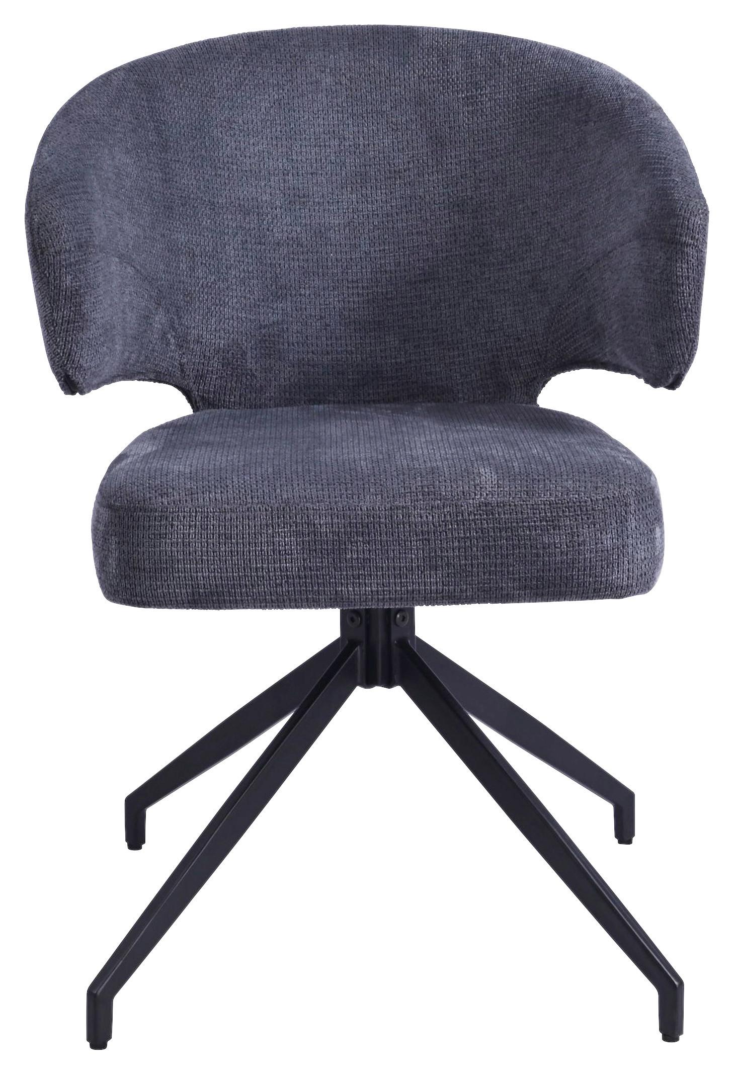 Židle s područkami Shell, tmavě šedá - černá/tmavě šedá, Lifestyle, kov/dřevo (57/82/60cm) - Premium Living