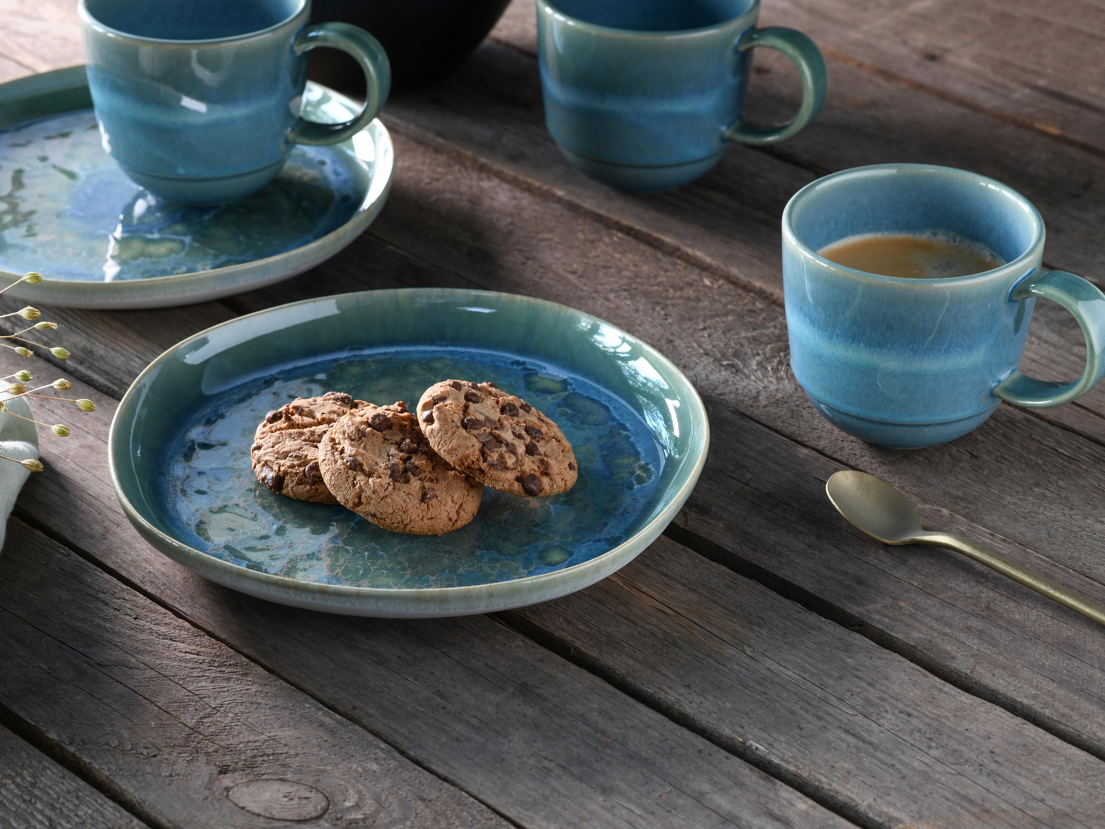 Creatable Frühstucksteller 4er-Set Yuki Ca. 17,5 Cm - Blau/Grün, Basics, Keramik (17,5cm) - Creatable