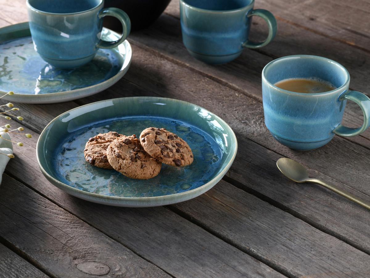 Creatable Frühstucksteller 4er-Set Yuki Ca. 17,5 Cm - Blau/Grün, Basics, Keramik (17,5cm) - Creatable
