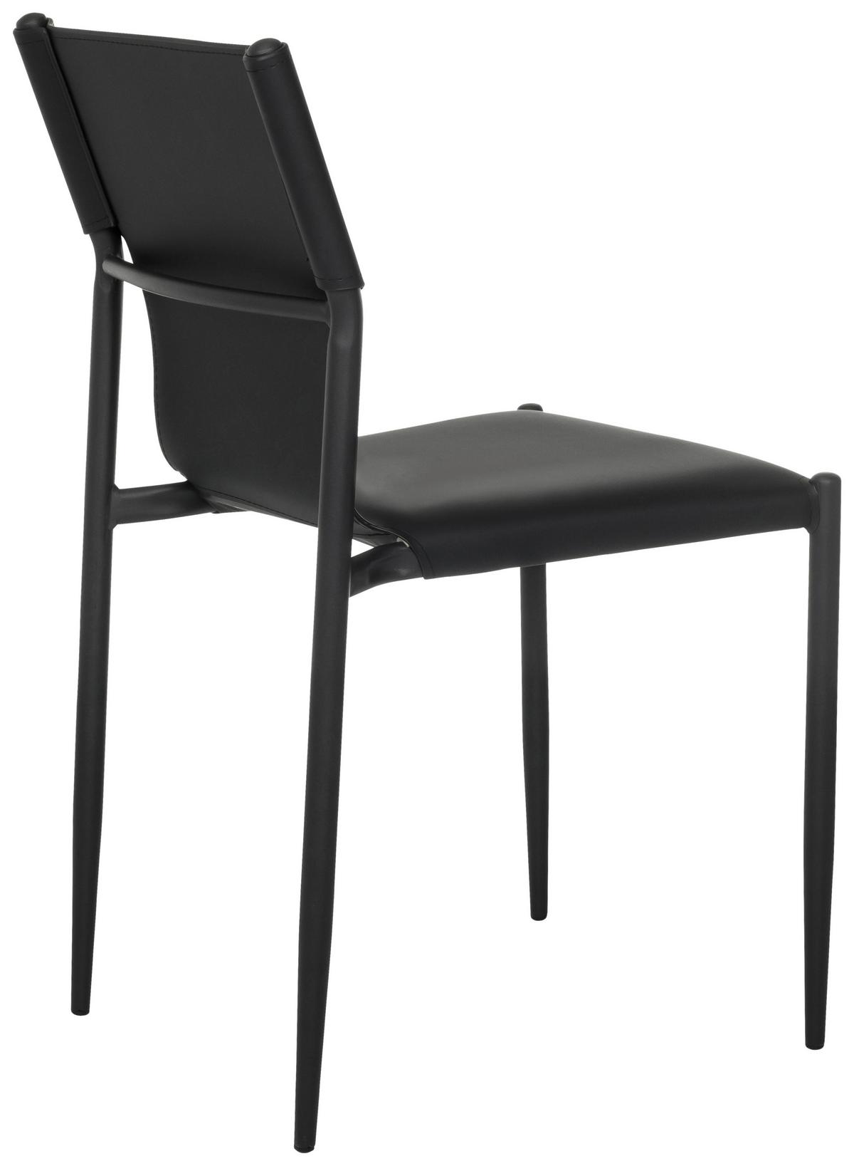 Besucherstuhl Ellon V Schwarz B: 44 cm - Schwarz, MODERN, Leder/Metall (44/82/52cm) - MID.YOU