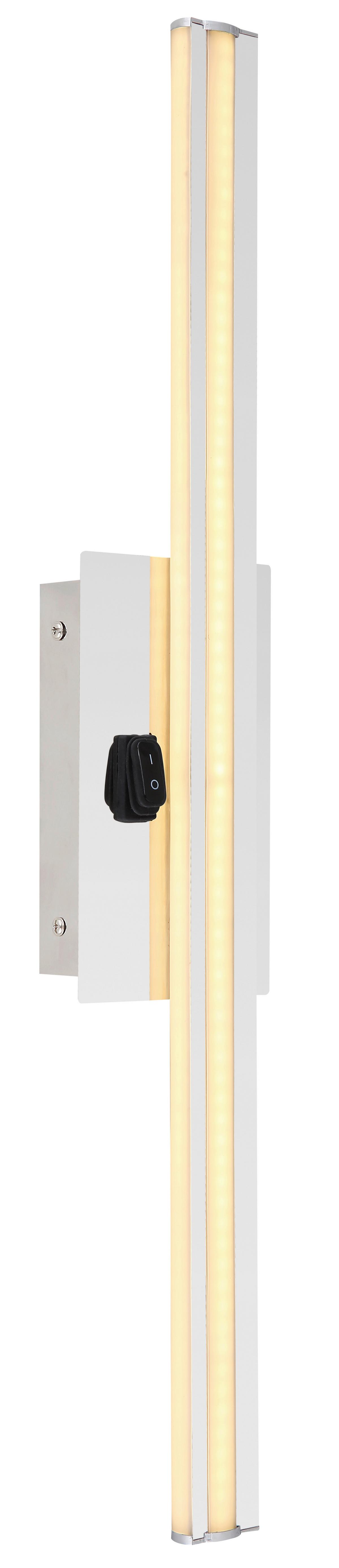 Led Falilámpa 41499c - krómszínű/opál, Design, műanyag/fém (10/6,2/61cm) - Globo