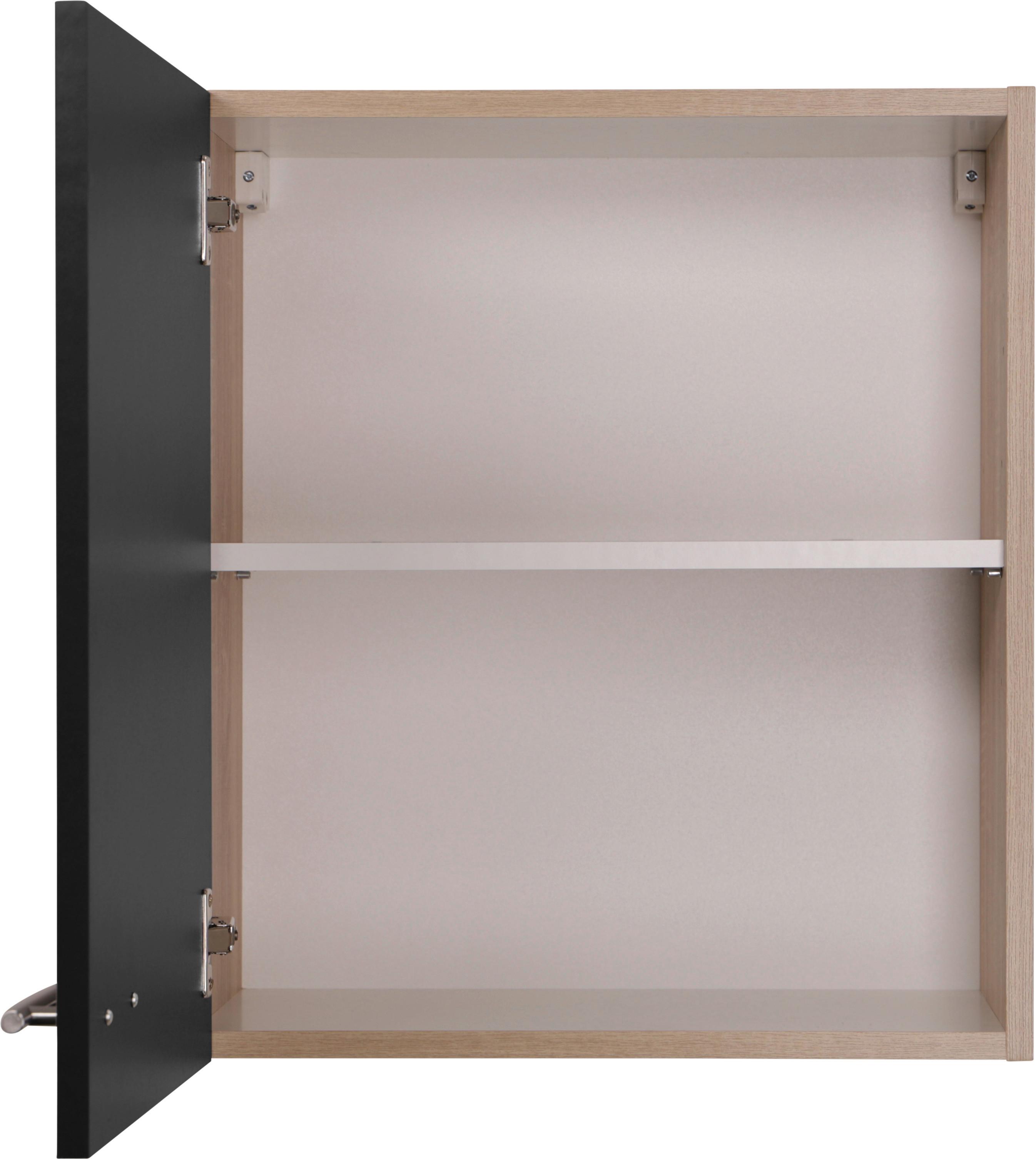 Küchenoberschrank Merle Schwarz, Eiche Dekor B: 50 cm - Eichefarben/Schwarz, Basics, Holzwerkstoff (50/56,1/34,6cm) - Respekta