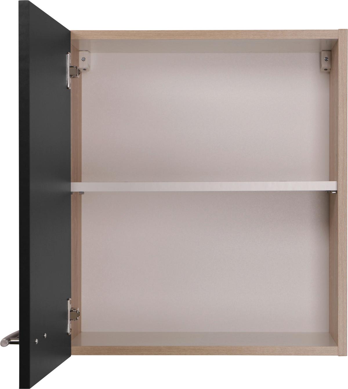 Küchenoberschrank Merle Schwarz, Eiche Dekor B: 50 cm - Eichefarben/Schwarz, Basics, Holzwerkstoff (50/56,1/34,6cm) - Respekta
