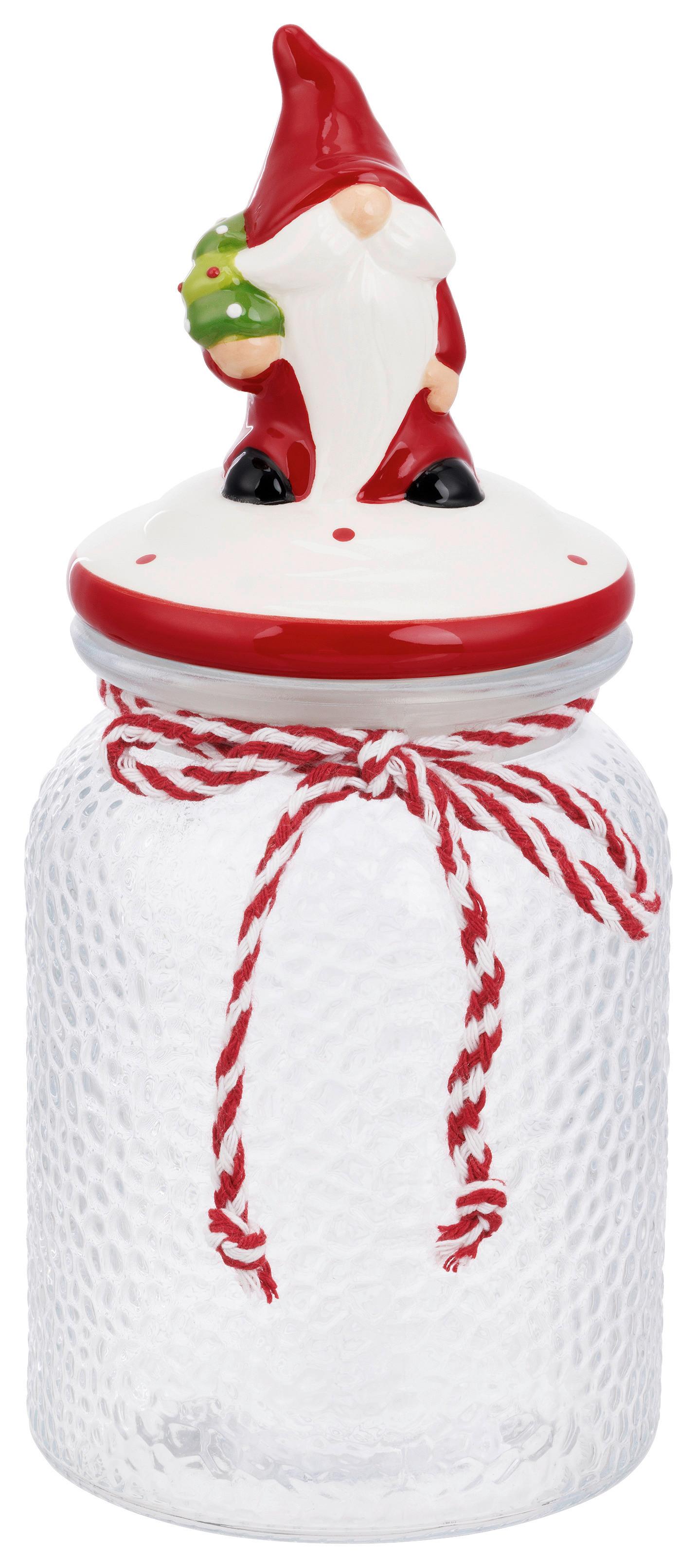 VORRATSGLAS Tilda 900 ml - Klar/Rot, KONVENTIONELL, Glas/Keramik (11/24cm) - Luca Bessoni