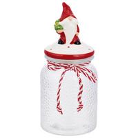 VORRATSGLAS Tilda 900 ml - Klar/Rot, KONVENTIONELL, Glas/Keramik (11/24cm) - Luca Bessoni
