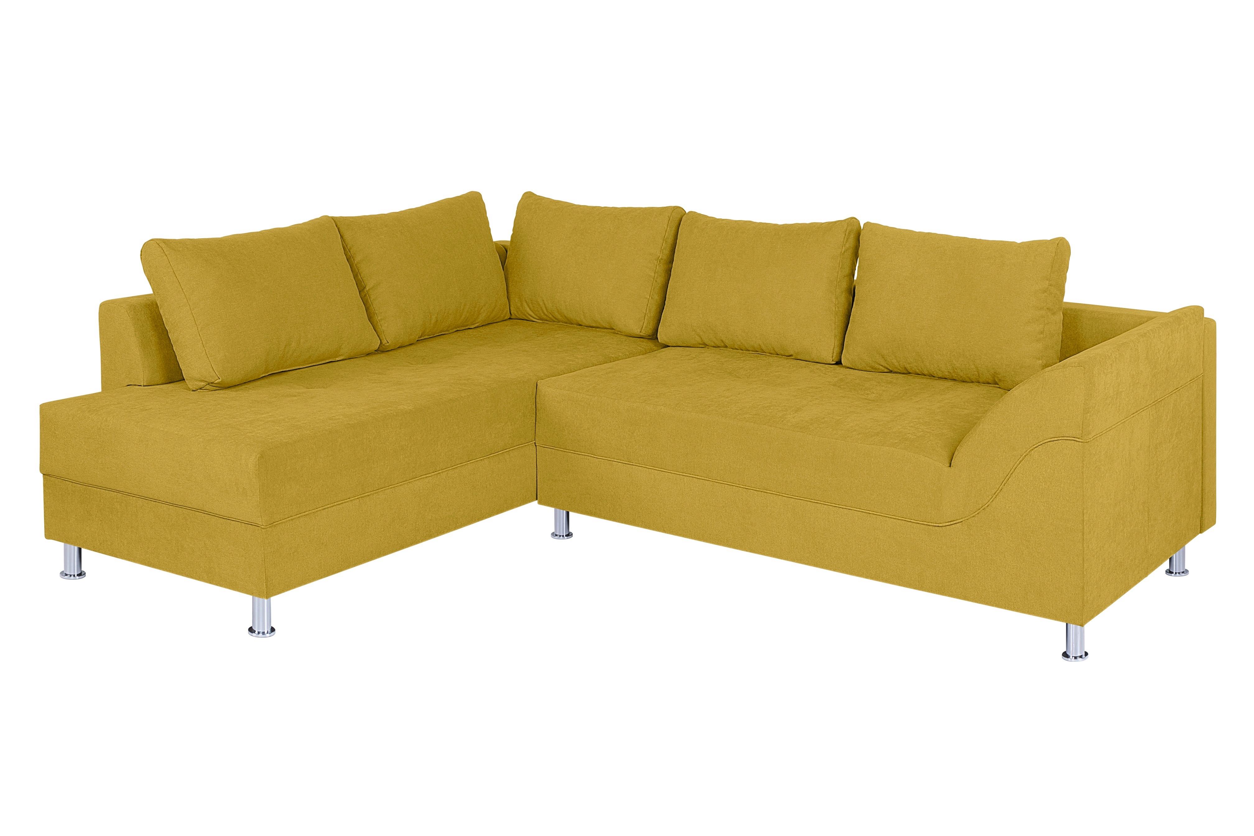 Rohová sedačka BERN, obojstranná, zlatá - čierna/žltá, Design, kompozitné drevo/textil (200/267cm) - P & B