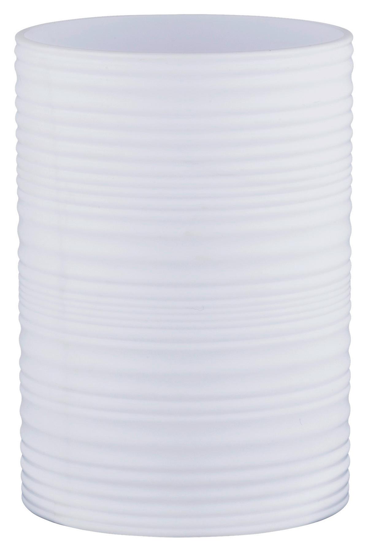 Zahnputzbecher Lyon Weiß B: 7,5 cm - Weiß, Trend, Kunststoff (7,5/10,5/7,5cm)