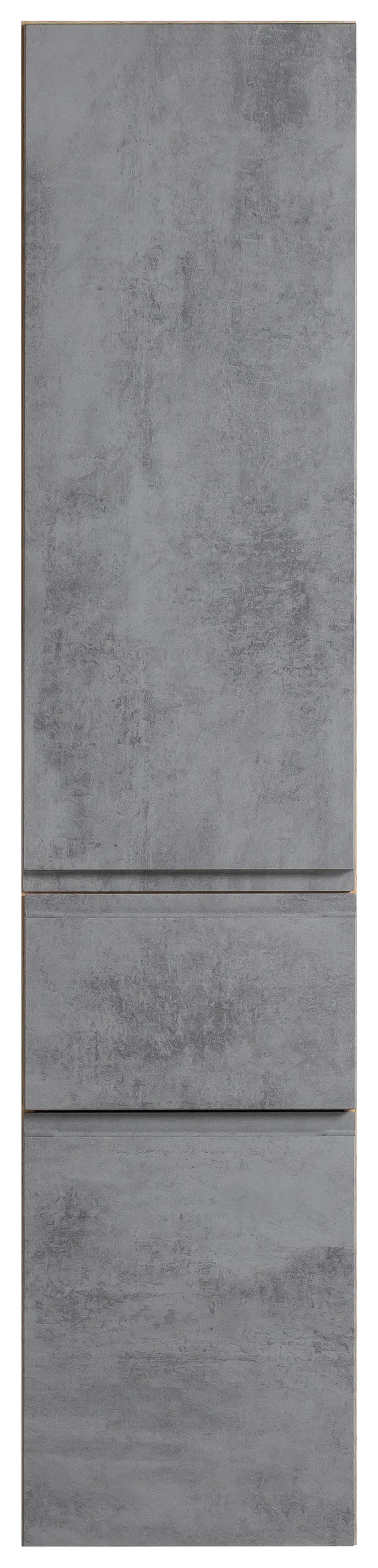 Hochschrank Varese B: 40 cm Hellgrau/Eiche Wotan - Eiche Wotan/Hellgrau, MODERN, Holzwerkstoff (40/180/35cm) - Held