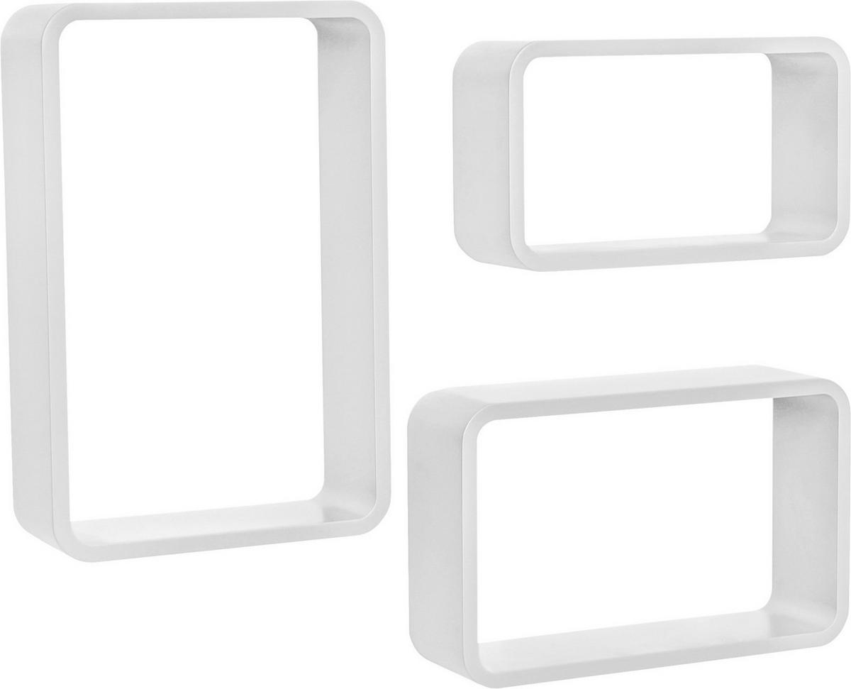 SADA NÁSTĚNNÝCH REGÁLŮ SVEN - bílá, Moderní, kompozitní dřevo (30/40/35/45/25/20/11cm)