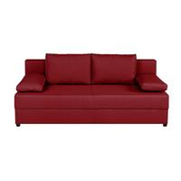 Schlafsofa mit Bettkasten Mega Rot - Rot/Schwarz, Design, Holzwerkstoff/Textil (190/80/75cm) - P & B