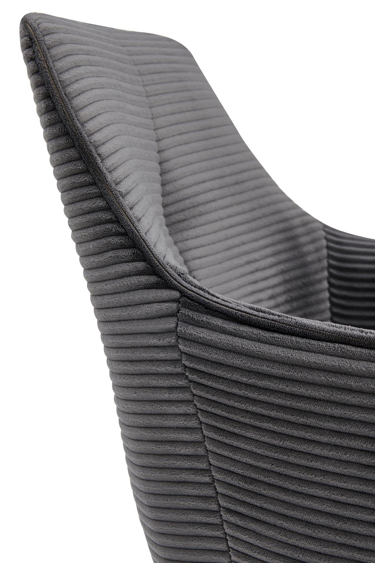 Armlehnstuhl-Set Verona II S 2er-Set - Anthrazit/Schwarz, MODERN, Textil/Metall (55/85/61cm) - MID.YOU