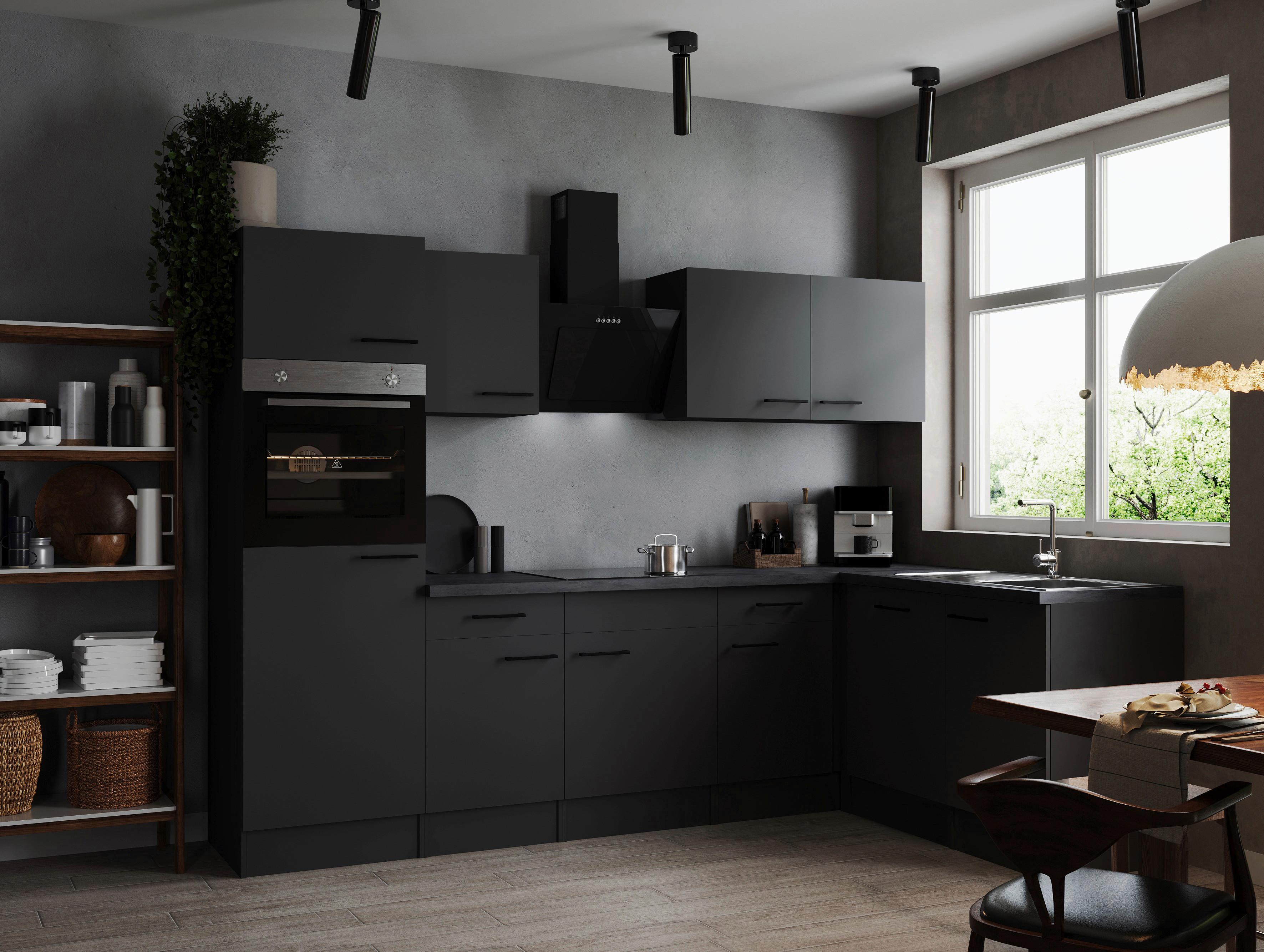 Eckküche Oliver Dunkelgrau S: 280x172cm - Dunkelgrau/Grau, Design, Holzwerkstoff (280/172cm) - Respekta