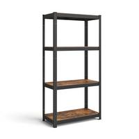 Schwerlastregal Shelving Braun/Schwarz B: 80 cm - Schwarz/Braun, Basics, Holzwerkstoff/Metall (80/160/40cm)
