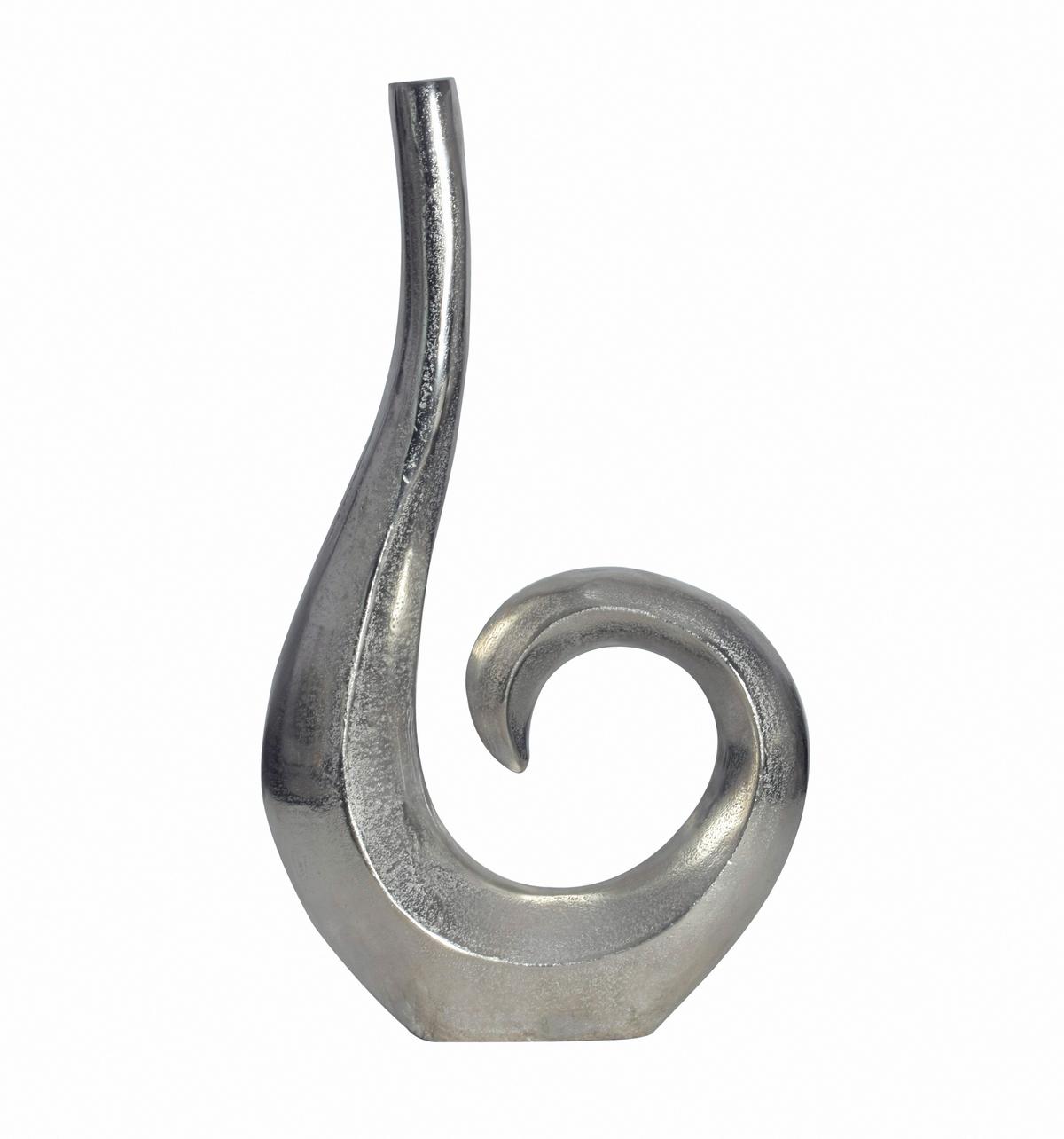 Dekovase Spirale Silberfarben B: 26 cm - Silberfarben, Design, Metall (26/47/8cm) - Livetastic