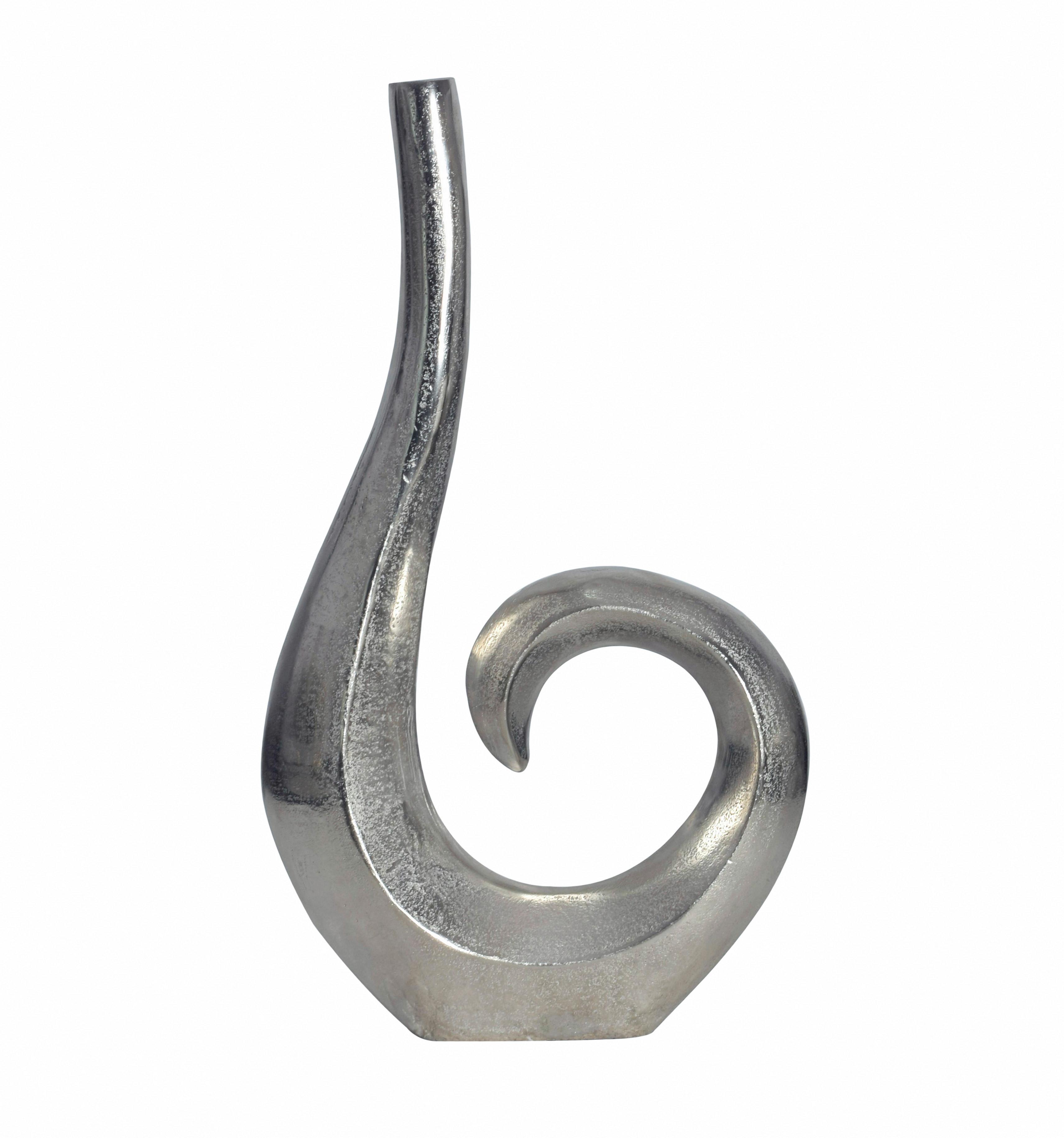 Dekovase Spirale Silberfarben B: 26 cm