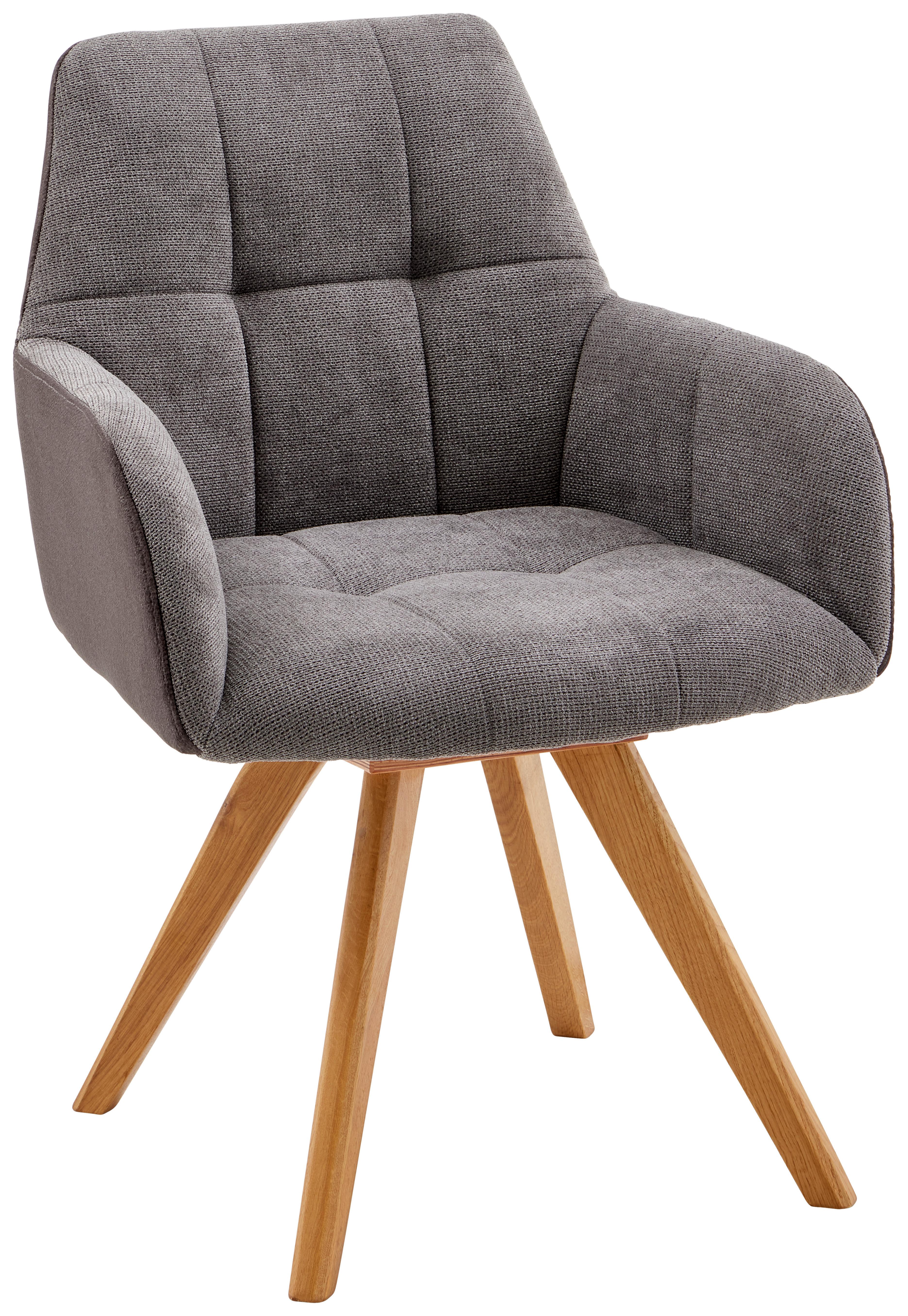 Armlehnstuhl Elke - Naturfarben/Grau, MODERN, Holz/Textil (61/88/66,5cm) - James Wood