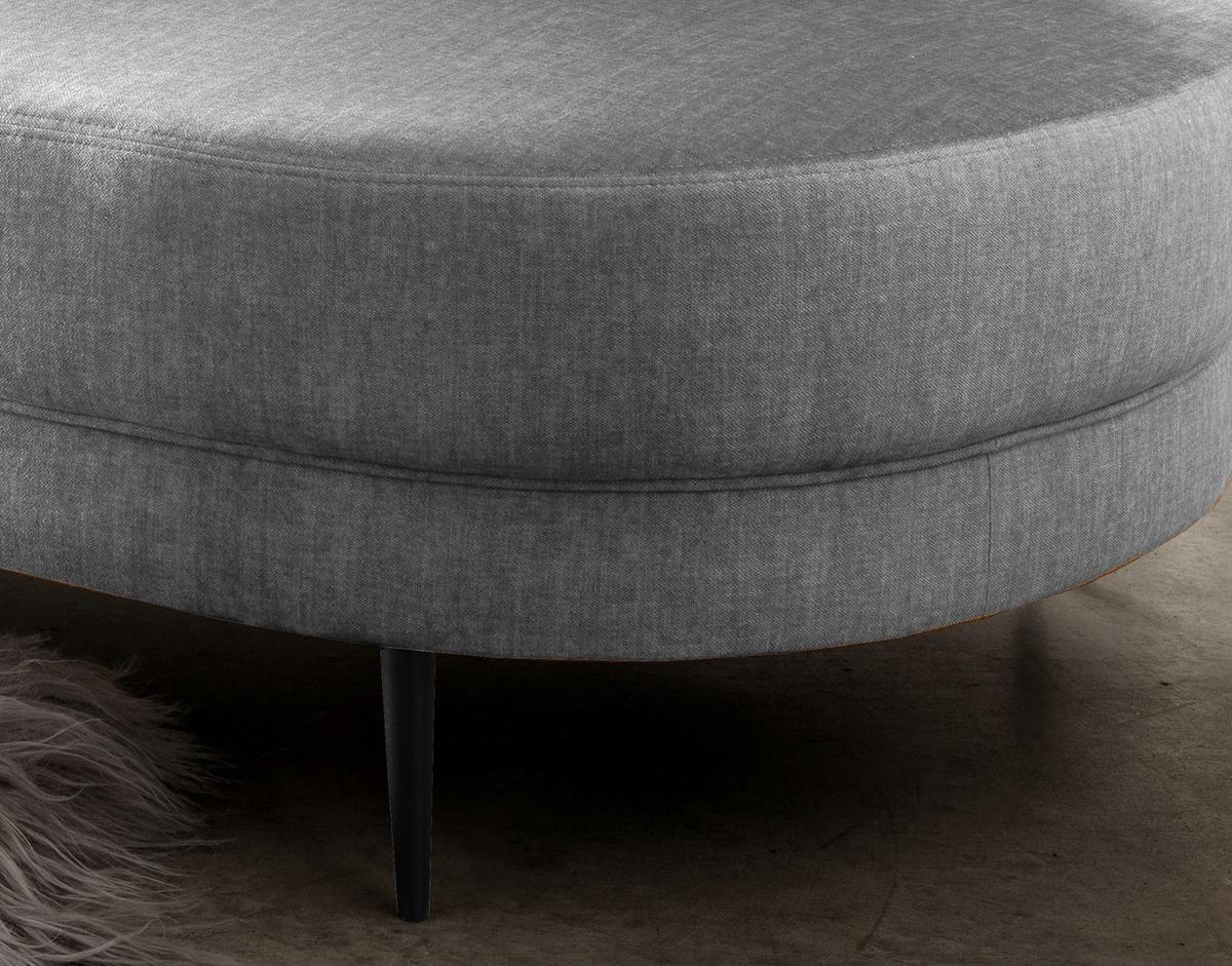 Ottomane Pistaccio Silberfarb. Velours, Rücken Echt B: 211 Cm - Silberfarben/Schwarz, MODERN, Textil (211/85/101cm) - Livetastic