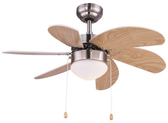 Deckenventilator Rivaldo D: 78 cm Nickelfarben - Buchefarben/Nickelfarben, Basics, Glas/Holz (78/35cm) Deckenventilator Rivaldo D: 78 cm Nickelfarben - Buchefarben/Nickelfarben, Basics, Glas/Holz (78/35cm)