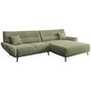 Ecksofa Drago Grün S: 290/166 cm - Wildeiche/Grün, MODERN, Holz/Textil (290/166cm) - MID.YOU