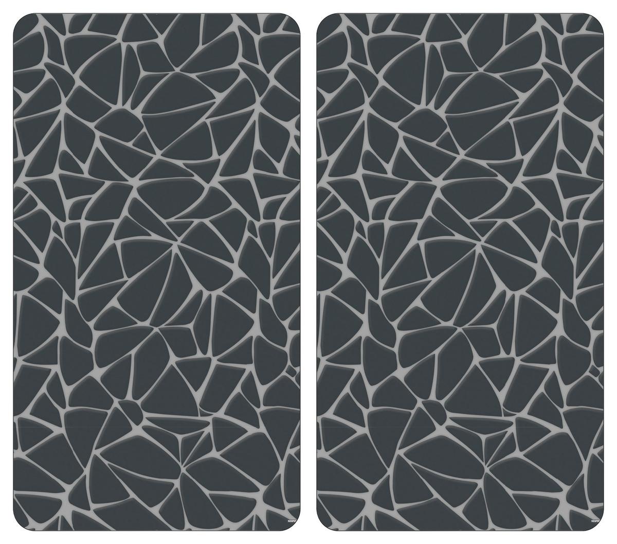 Herdabdeckplatte Grau/Schwarz/Mosaik - Schwarz/Grau, Basics, Glas (50/28.5/0.4cm) - Kesper